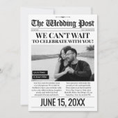 Trouwkrant Uitnodiging, Foto Trouw Uitnodiging (Voorkant)