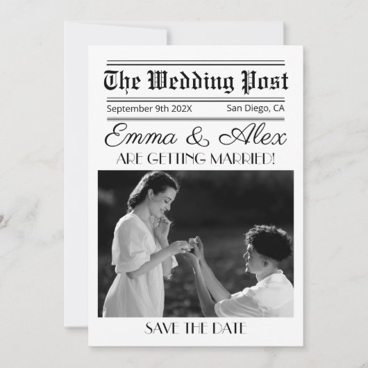 Trouwkrant Uitnodiging met Programma (Voorkant)