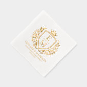 Trouwkroon Initialen  kroon met een kroon Folie Servetten (Rechts)