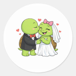Trouwkus Ronde Sticker