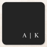 Trouwkussenhouder met monogram Zwart Wit  Kartonnen Onderzetters<br><div class="desc">Voeg een persoonlijke touch toe aan je trouwerij met deze kussenhouder met monogram. Gasten zullen de stijlvolle zwart-wit design met je initialen waarderen.

Kan worden aangepast aan je wensen.
© Gorjo Designs. Gemaakt voor jou via het Zazzle-platform.</div>