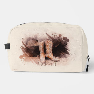 Trouwlaarzen bij de houtstapel Aquarel Toilettasje