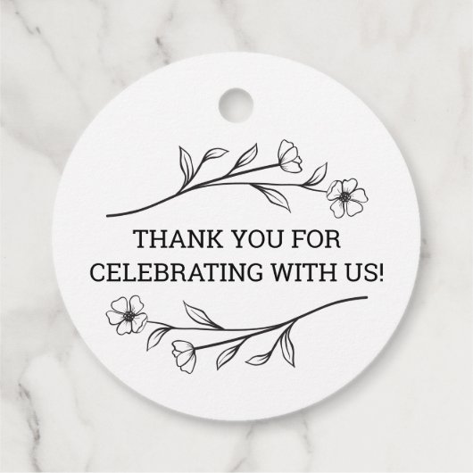 Trouwlabel met wilde bloemenmonogram bedankjes labels (Achterkant)