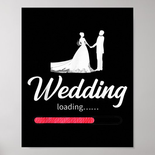 Trouwlading- Grappige Bruid Bruidegom Verloving Hu Poster (Voorkant)