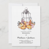 Trouwlantaarn Waterverf Herfst Uitnodiging (Voorkant)