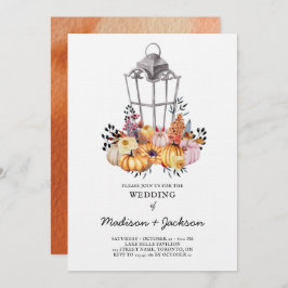 Trouwlantaarn Waterverf Herfst Uitnodiging