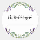Trouwlavendel deze drink behoort tot ronde sticker (Voorkant)