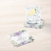 Trouwlavendel Waterverf Peony White Magnolias Kartonnen Onderzetters (Insitu)