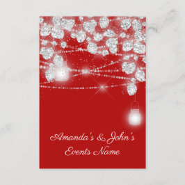 Trouwlichten Jars Glitter Grijs Zilver Rood Kaart