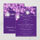 Trouwlichten Jars Glitter Paars Roze Violet Kaart (Voorkant / Achterkant)