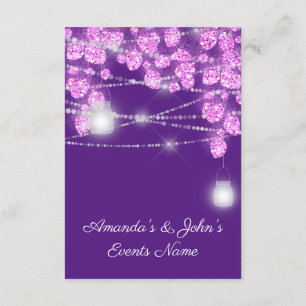 Trouwlichten Jars Glitter Paars Roze Violet Kaart
