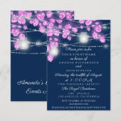 Trouwlichten Jars Glitter Roze Blauw Marineblauw Kaart (Voorkant / Achterkant)