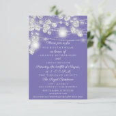 Trouwlichten Jars Glitters Grijs Paars Violet Kaart (Staand voorkant)