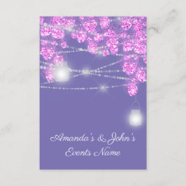 Trouwlichten Jars Landelijk Glitter Paars Roze Kaart