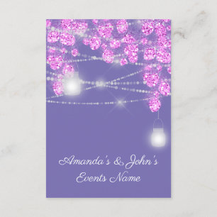 Trouwlichten Jars Landelijk Glitter Paars Roze Kaart