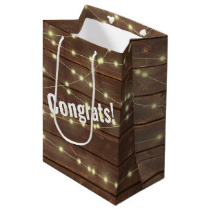Trouwlichten op hout medium cadeauzakje