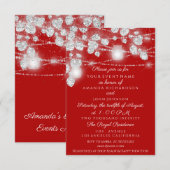 Trouwlichten potten glitters grijs zilver rood kaart (Voorkant / Achterkant)