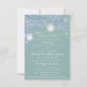 Trouwlichten Potten Rustiek Glitter Blauw Mint Kaart (Voorkant)