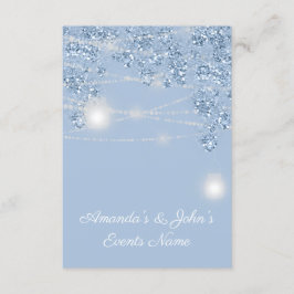 Trouwlichten Potten Rustiek Glitter Blauw Pastel Kaart