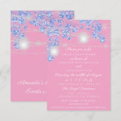 Trouwlichten Potten Rustiek Glitter Blauwe Schitte Kaart (Voorkant / Achterkant)