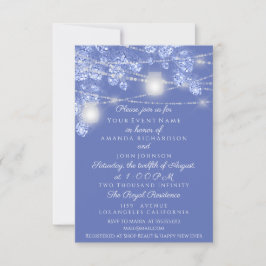 Trouwlichten Potten Rustiek Glitter Blauwe Vonken  Kaart