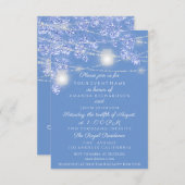 Trouwlichten Potten Rustieke Glitter Blauwe Schitt Kaart (Voorkant / Achterkant)