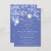 Trouwlichten potten rustieke glitters blauwe vonk  kaart (Voorkant / Achterkant)