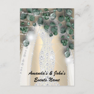 Trouwlichten Rustic Groen Jurk Diamant Goud Kaart