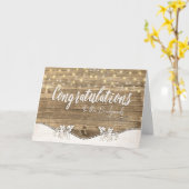 trouwlichtjes op rustic hout kaart (Gele Bloem)