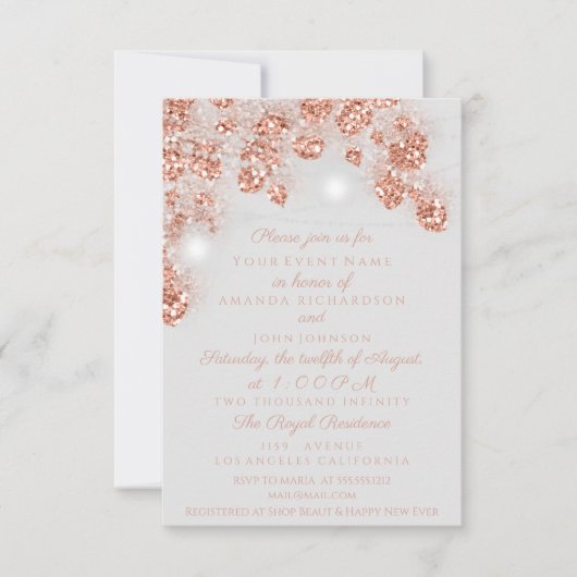 Trouwlichtjes potten Rustic Roze Goud Bleekgrijs Kaart (Voorkant)