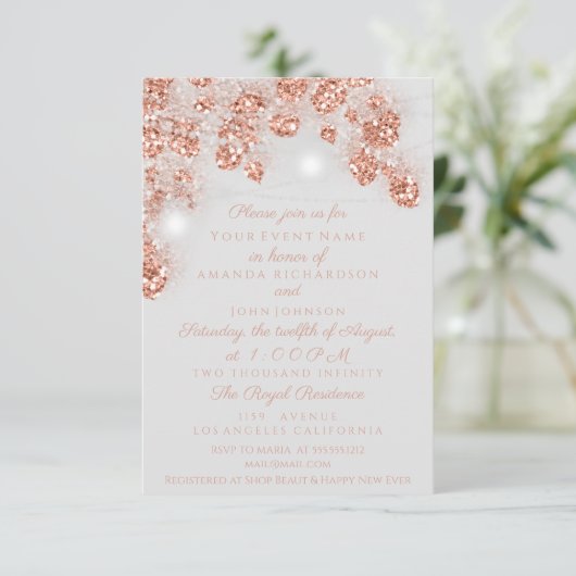 Trouwlichtjes potten Rustic Roze Goud Bleekgrijs Kaart (Staand voorkant)