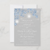 Trouwlichtjes potten Rustiek Glitter Blauw Grijs Kaart (Voorkant)