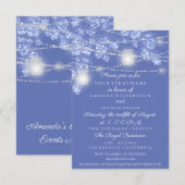 Trouwlichtpotten Rustiek Glitter Blauwe Schitteren Kaart (Voorkant / Achterkant)