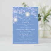 Trouwlichtpotten Rustiek Glitter Blauwe Schitterin Kaart (Staand voorkant)