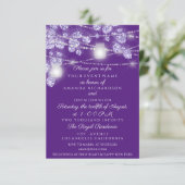 Trouwlichtpotten Rustiek Glitter Paars Violet Kaart (Staand voorkant)