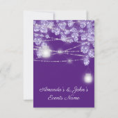 Trouwlichtpotten Rustiek Glitter Paars Violet Kaart (Achterkant)