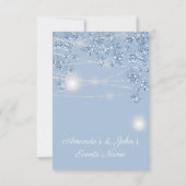 Trouwlichtpotten Rustiek Glitterend Blauwe Pastel Kaart (Achterkant)