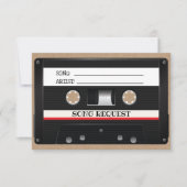 Trouwlied Verzoek Vintage Cassette Kraft RSVP Kaartje (Voorkant)