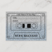 Trouwliedje verzoek Stofblauwe Glitter Inzetstuk Informatiekaartje (Voorkant)