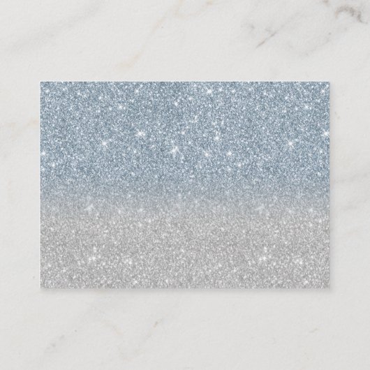 Trouwliedje verzoek stoffig blauwe glitters insert informatiekaartje (Achterkant)