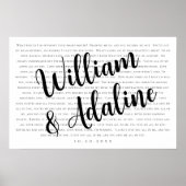 Trouwliedteksten, Minimaal serif kalligrafie Poster (Voorkant)