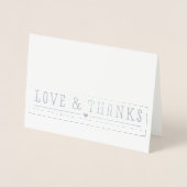 TROUWLIEFDE & BEDANKT pasgetrouwde foto fancy luxe Folie Kaarten (Voorkant)