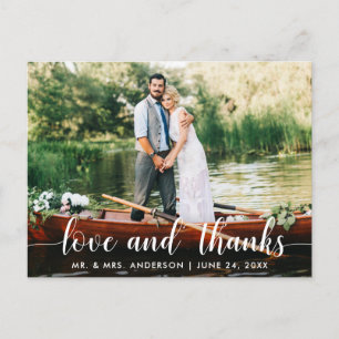 Trouwliefde Dank Bruid Bruidegom Foto Wit Schrift Briefkaart
