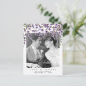 Trouwliefde en bedankt Foto briefkaart Lavendel (Staand voorkant)