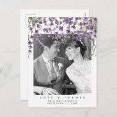 Trouwliefde en bedankt Foto briefkaart Lavendel (Voorkant / Achterkant)