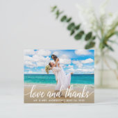 Trouwliefde en dank | Bedankfoto Briefkaart (Staand voorkant)
