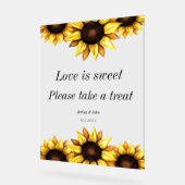 Trouwliefde is een zoete zonnebloem acryl bord (Hoek)