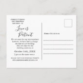 Trouwliefde is Geduldig Uitgesteld Eenvoudig Foto Aankondigingskaart (Achterkant)