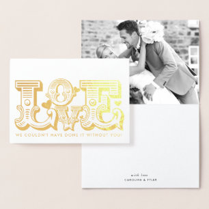 Trouwliefde pasgetrouwde foto  typografie folie kaarten