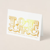 Trouwliefde pasgetrouwde foto  typografie folie kaarten (Voorkant)